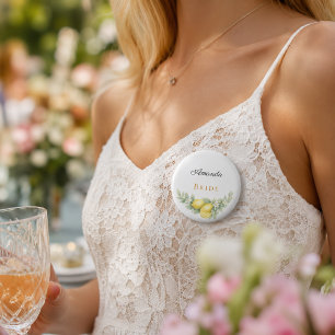 Chapa Redonda De 2,5 Cm Etiqueta con nombre de limones para la novia