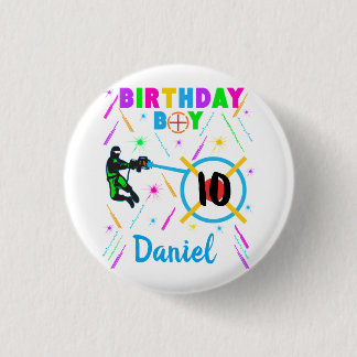 Chapa Redonda De 2,5 Cm Etiqueta láser Cumpleaños niño Fiesta Gamer Ronda