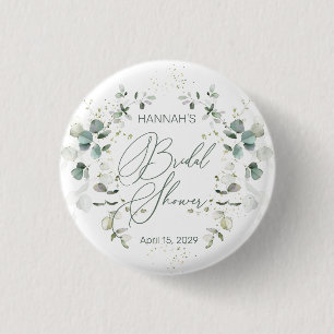 Chapa Redonda De 2,5 Cm Eucalyptus Foliage Bridal Shower