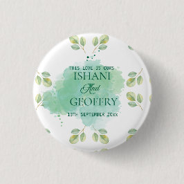 Chapa Redonda De 2,5 Cm Eucalyptus Leaves Greenery Wedding 