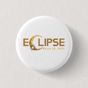 Chapa Redonda De 2,5 Cm Evento estadounidense Eclipse solar 3/29/2025