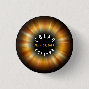 Chapa Redonda De 2,5 Cm Evento estadounidense Eclipse solar 3/29/2025