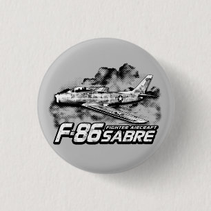 Chapa Redonda De 2,5 Cm F-86 Sabre