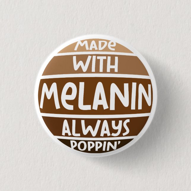 Chapa Redonda De 2,5 Cm Fabricado con Melanin Poppin Black Bruh Sista (Anverso)