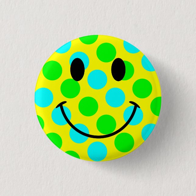 Chapa Redonda De 2,5 Cm Face Polka Dots (Anverso)