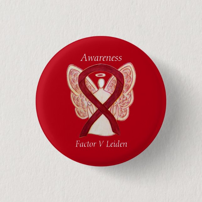 Chapa Redonda De 2,5 Cm Factor V Leiden Awareness Ribbon Personalizado Ang (Anverso)