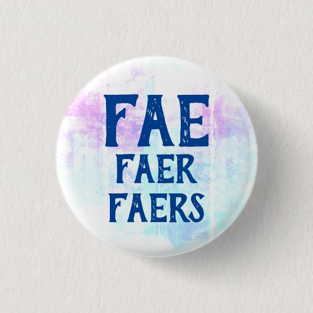Chapa Redonda De 2,5 Cm Fae Faer Faers Pronouns (Anverso)