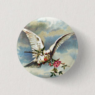 Chapa Redonda De 2,5 Cm Faln Dove con Rosas