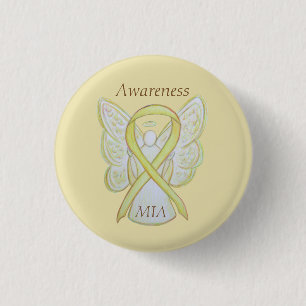 Chapa Redonda De 2,5 Cm Falta en acción (MIA, Awareness Ribbon Angel Pin)
