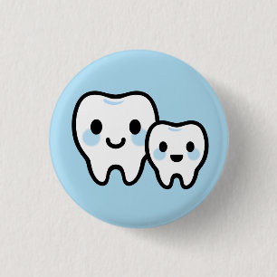 Chapa Redonda De 2,5 Cm Familia de Dientes Adorables – Diseño de Padre e H