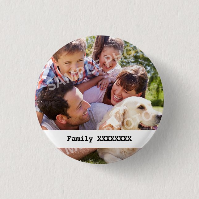 Chapa Redonda De 2,5 Cm Familia personalizada (Anverso)