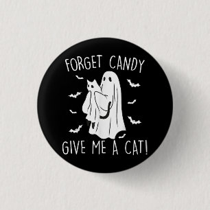 Chapa Redonda De 2,5 Cm Famoso Gato Halloween Fantasma Olvidar Candy Darme