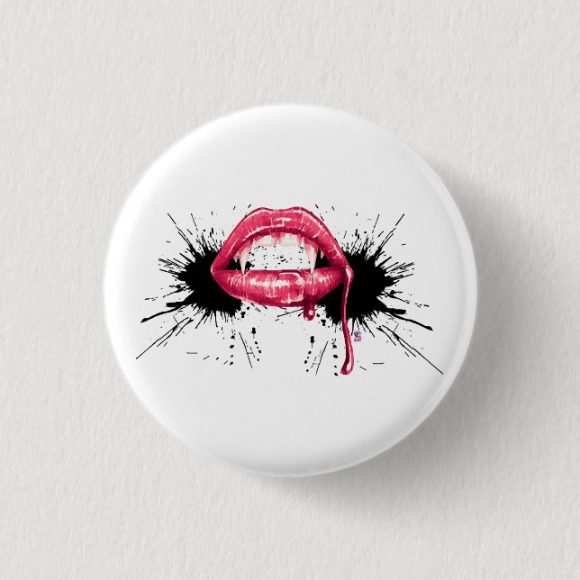 Chapa Redonda De 2,5 Cm Fangs Splash (Anverso)
