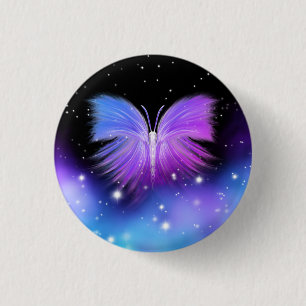 Chapa Redonda De 2,5 Cm Fantasía espacial Mariposa Cósmica