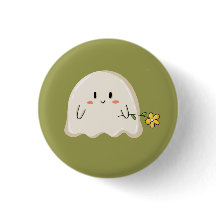 Fantasma Adorable Sosteniendo una Flor Amarilla