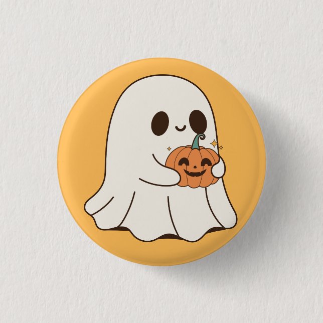 Chapa Redonda De 2,5 Cm Fantasma Boo (Anverso)
