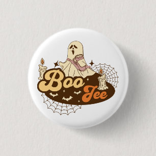 Chapa Redonda De 2,5 Cm Fantasma Boo-Jee Halloween divertido