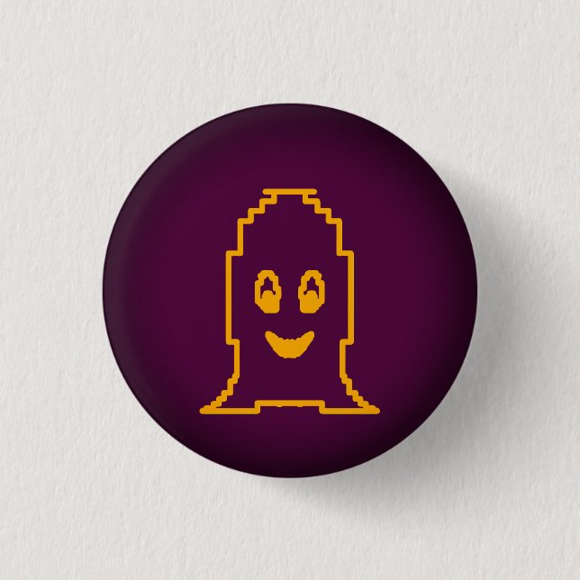 Chapa Redonda De 2,5 Cm Fantasma sonriente (Anverso)