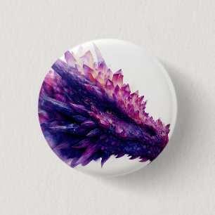 Chapa Redonda De 2,5 Cm Fantástico Dragón Bestia de Cristal de Amatista Mí