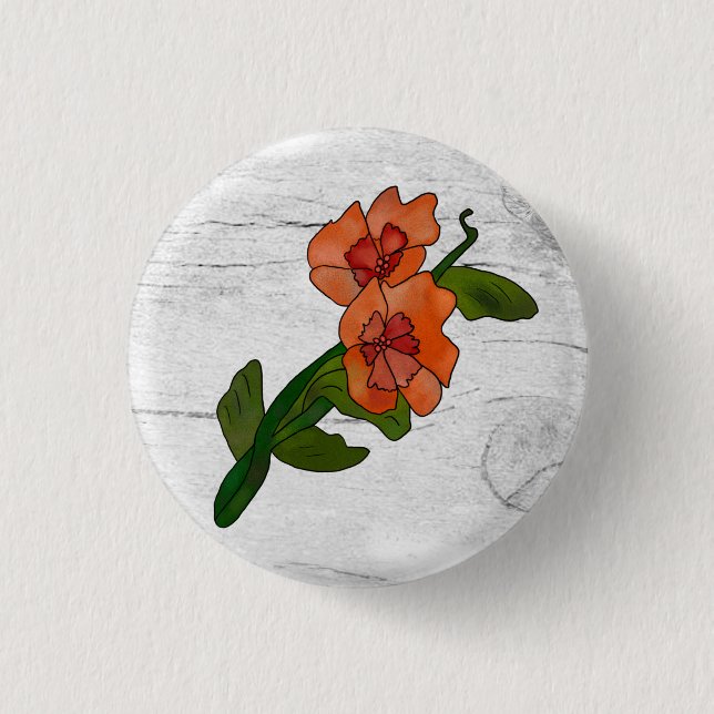 Chapa Redonda De 2,5 Cm Fantasyblume (Anverso)