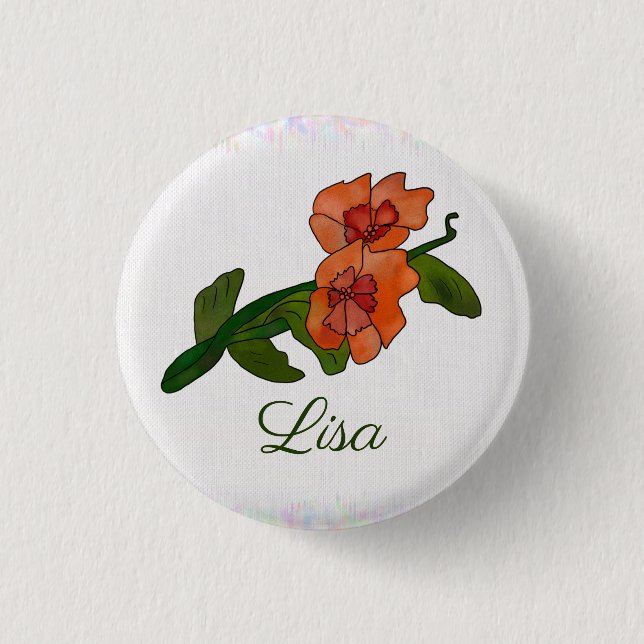 Chapa Redonda De 2,5 Cm Fantasyblume, personalidad (Anverso)