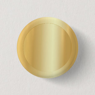 Chapa Redonda De 2,5 Cm Faux Gold Elegant Blank Template Añadir el texto