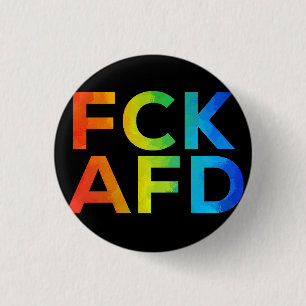Chapa Redonda De 2,5 Cm FCK AFD Regenbogen auf Schwarz