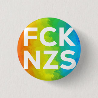 Chapa Redonda De 2,5 Cm FCK NZS Cutout Regenbogen weiß