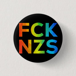 Chapa Redonda De 2,5 Cm FCK NZS Regenbogen auf schwarz