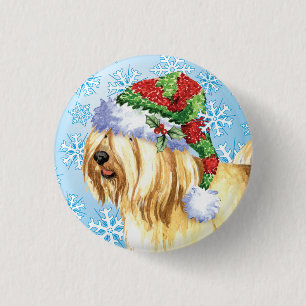 Chapa Redonda De 2,5 Cm Felices Howlidays Tibeter Terrier