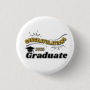 Chapa Redonda De 2,5 Cm Felicidades graduado 2026