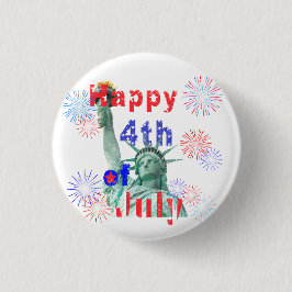 Chapa Redonda De 2,5 Cm Feliz 4 de julio