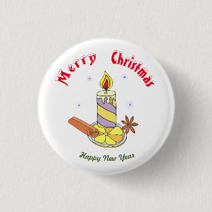 Chapa Redonda De 2,5 Cm Feliz Año Nuevo