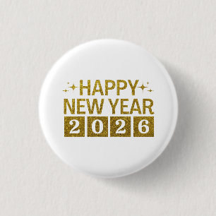 Chapa Redonda De 2,5 Cm Feliz Año Nuevo 2026