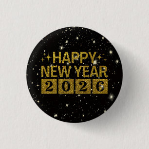 Chapa Redonda De 2,5 Cm Feliz Año Nuevo 2026