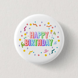 Chapa Redonda De 2,5 Cm Feliz Cumpleaños