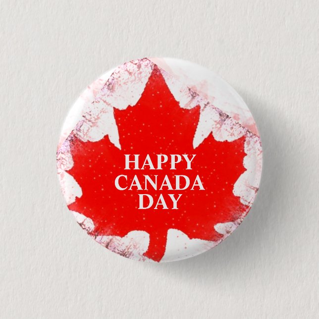 CHAPA REDONDA DE 2,5 CM FELIZ DÍA DE CANADÁ MARCHADO (Anverso)