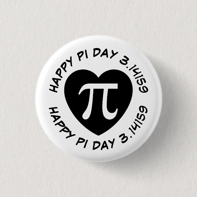 Chapa Redonda De 2,5 Cm Feliz Día De Pi (Anverso)