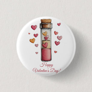 Chapa Redonda De 2,5 Cm Feliz día de San Valentín Tarjeta postal de poción