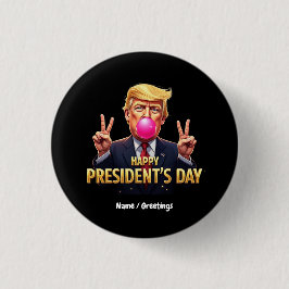 Chapa Redonda De 2,5 Cm Feliz Día del Presidente celebra patriotismo y lib