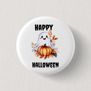 Chapa Redonda De 2,5 Cm Feliz Fantasma de Halloween