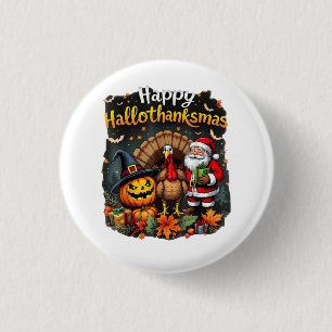 Chapa Redonda De 2,5 Cm Feliz Hallo gracias mas Feliz Navidad Papá Noel