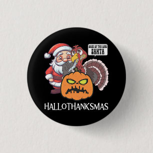 Chapa Redonda De 2,5 Cm Feliz Hallothanksmas