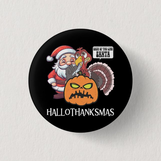 Chapa Redonda De 2,5 Cm Feliz Hallothanksmas (Anverso)