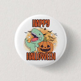 Chapa Redonda De 2,5 Cm Feliz Halloween Dino Pin