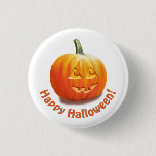 Chapa Redonda De 2,5 Cm Feliz Halloween Jack o'Lantern