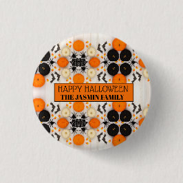 Chapa Redonda De 2,5 Cm Feliz Halloween Naranja Calabaza