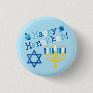 Chapa Redonda De 2,5 Cm Feliz Hanukkah