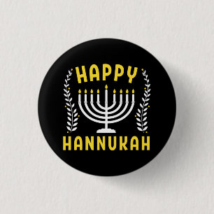 Chapa Redonda De 2,5 Cm Feliz Hanukkah