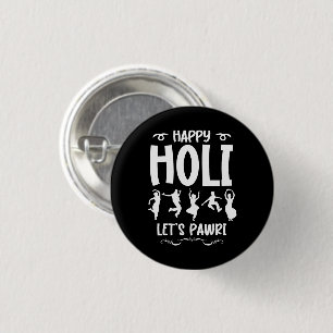 Chapa Redonda De 2,5 Cm Feliz Holi, vamos a traer regalos del Festival Hin